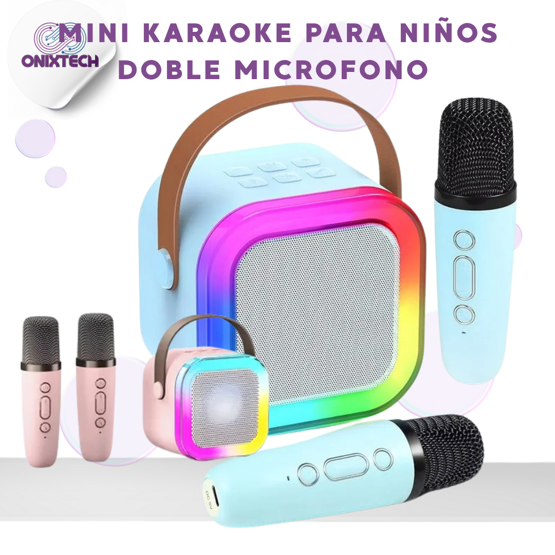 MINI KARAOKE PARA NIÑOS DOBLE MICROFONO